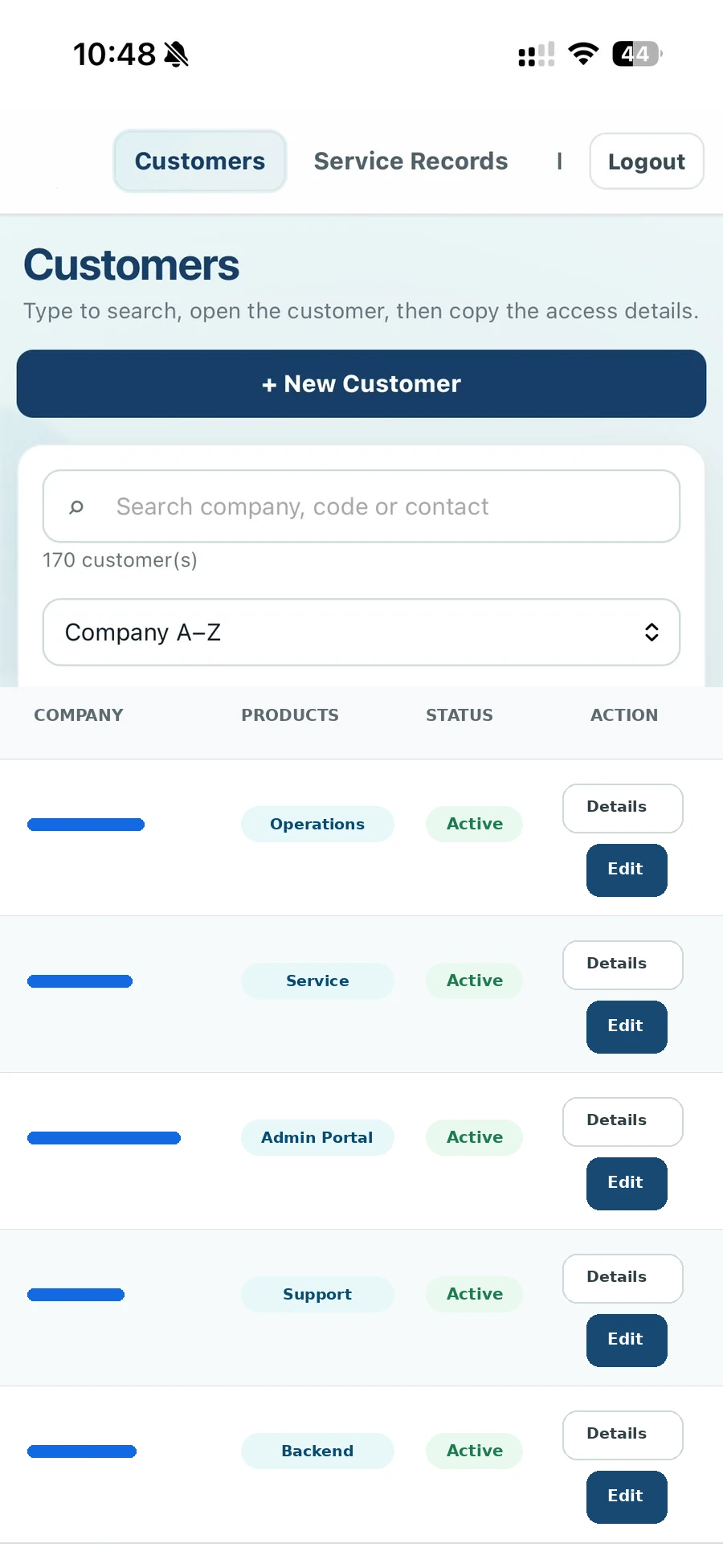 CT Tools — Mobile Customer Search